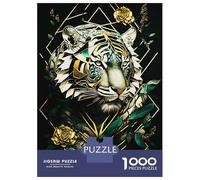 Rompecabezas De 1000 Piezas Abstract Silver Tiger Rompecabezas para Adultos Juego De Ingenio Corte De Precisión Cumpleaños Y Navidad 52x38cm/1000pcs
