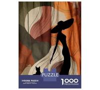 Rompecabezas De 1000 Piezas - Abstract Woman Cat Art Print Rompecabezas para Adultos Juguetes De Bricolaje Oferta De Decoración Perfecta como Regalos para Toda La Familia 38x26cm/1000pcs