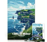 Rompecabezas de 1000 Piezas Acantilados del Parque Nacional de Moher Irlanda Clean Fit Decor Logic Fun Toy Cozy Time Play Christmas Art Piece 38x52cm