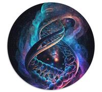 Rompecabezas de 1000 Piezas ADN Humano en el Espacio. Rompecabezas Redondo de 1000 Piezas para Adultos Día de la Madre, cumpleaños y Navidad (tamaño 67,5 x 67,5 cm).