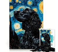 Rompecabezas de 1000 Piezas Adolescentes Cocker Spaniel Estrellados - Juguete de lógica Resistente - Entretenimiento - Borde Transparente - Arte Coleccionable 50x75cm