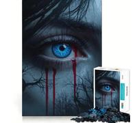 Rompecabezas de 1000 Piezas Adolescentes de Ojos Azules Misteriosos para ejercitar la Mente Juguete Divertido y Relajante Arte para armar Artículo Coleccionable (38x52cm)