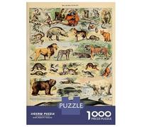 Rompecabezas De 1000 Piezas - Adolphe Millot Mammals V2 Rompecabezas para Adolescentes Juego Familiar Análisis Y Lógica Trato como Regalos para Toda La Familia 38x26cm/1000pcs