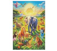 Rompecabezas de 1000 piezas African Animals para adultos y niños Puzzles con tabla de madera decoración familiar 78×53cm