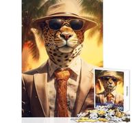 Rompecabezas de 1000 Piezas Agente Cheetah para decoración del hogar Juegos educativos con póster a Juego y Hoja de Trivia tamaño 38x26cm