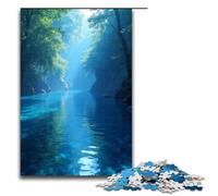 Rompecabezas de 1000 Piezas Agua de Manantial Azul para Adultos y niños Rompecabezas de Madera Juguete Educativo antiestrés 1000 Piezas (75 x 50 cm)