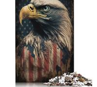 Rompecabezas de 1000 Piezas Águila Calva Americana para Adultos y niños, Juego de Rompecabezas de Madera, 1000 Piezas (75 x 50 cm)