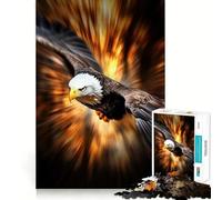 Rompecabezas de 1000 Piezas Águila Calva en Vuelo de Caza,Corte Suave,Juego Mental,Regalo,Tiempo de Juego Relajante,Pieza de Arte navideña (38x52cm)