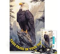 Rompecabezas de 1000 Piezas Águila Calva Orgullo de Montaña Arte de Corte preciso Estimulación Cerebral Juego Diversión Tiempo Libre Decoración de Navidad Regalo (38x26cm)