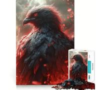 Rompecabezas de 1000 Piezas Águila Negra con Ojos Rojos,diseño Impecable,Ideal para Jugar de Forma Inteligente, divertirse en el Tiempo Libre o como Regalo de cumpleaños 38x52cm