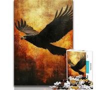 Rompecabezas de 1000 Piezas Águila Negra Rompecabezas de 1000 Piezas para Adultos y Adolescentes decoración de Pared cumpleaños y Navidad Adecuado para niños de 14 años (50x75cm)