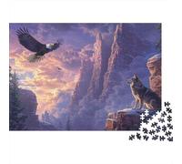 Rompecabezas de 1000 Piezas Águila Volando en la montaña, Cañón del Águila al Atardecer para Adultos. Juego Educativo. Hermosa decoración. Difícil. Reto Ideal para cumpleaños. 70x50cm.