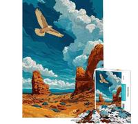Rompecabezas de 1000 Piezas Águila Volando sobre un Paisaje desértico Rompecabezas para Adultos Juego Familiar Ideal para Pasar el Tiempo en casa cumpleaños y Navidad (50x75cm)