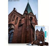 Rompecabezas de 1000 Piezas Aguja de la Iglesia de Berlín,decoración de Ajuste Limpio,Juego de concentración Mental,Juego de Tiempo Tranquilo,Regalo de cumpleaños (38x26cm)