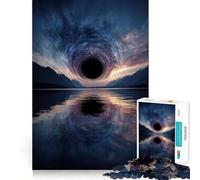 Rompecabezas de 1000 Piezas Agujero Negro sobre Reflejo en el Agua,Paisaje,Corte preciso,Juego de lógica,Juego para Relajarse,decoración navideña para el hogar 50x75cm
