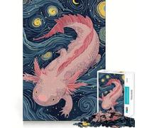 Rompecabezas de 1000 Piezas Ajolote en la Noche Estrellada Arte de Corte preciso Un Reto para ejercitar la Mente Regalo Ideal para el Tiempo Libre Divertido para el hogar Decoración para la Pared