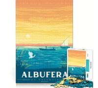 Rompecabezas de 1000 Piezas Albufera Valencia España Lámina artística de Viaje Decoración Clean Fit Juego de Habilidad Mental Tiempo Acogedor para Jugar Decoración navideña para la Pared (50x75cm)