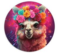 Rompecabezas de 1000 Piezas Alpaca con Flores. Rompecabezas de 1000 Piezas para Adultos. Un desafío para la Mente, Actividad Familiar, decoración del hogar, Regalo navideño (tamaño 67,5 x 67,5 cm).