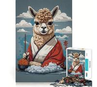 Rompecabezas de 1000 Piezas Alpaca Viajando a Japón para Adultos Diversión y Entrenamiento Mental Corte láser Actividad Relajante para Grupos en Interiores (38x26cm)