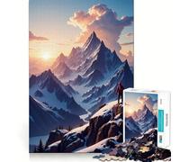 Rompecabezas de 1000 Piezas Amanecer en la Cima de la montaña para Adolescentes Rompecabezas Mental para aliviar la tensión Arte para armar Regalo Premium (38x52cm)