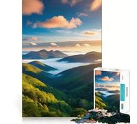 Rompecabezas de 1000 Piezas Amanecer en la montaña para Adolescentes Juguete Intelectual para Fortalecer los Lazos Familiares Corte de Calidad Regalo Memorable (38x52cm)