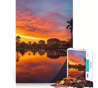 Rompecabezas de 1000 Piezas Amanecer sobre el Estanque del Campus para Adolescentes Ideal para Relajarse y desconectar Obra de Arte 38x26cm