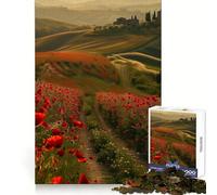 Rompecabezas de 1000 Piezas Amapolas Rojas de la Toscana para Adolescentes, Que estimula la Memoria y Ayuda a Relajarse Un diseño Sorprendente y Divertido (38x52cm)