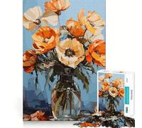 Rompecabezas de 1000 Piezas Amapolas Rojas para Adolescentes, Juguete de lógica Resistente para Toda la Familia, Bordes Transparentes, Sorpresa cálida (50x75cm)