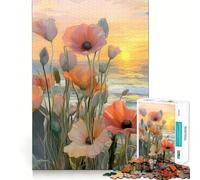 Rompecabezas de 1000 Piezas Amapolas y Océano para Adolescentes Juguete para desarrollar la Habilidad Mental y Relajarse Corte preciso (50x75cm)