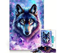 Rompecabezas de 1000 Piezas Amethyst Wolf Stonimal Teenagers con componentes Resistentes y fáciles de Transportar (50x75cm)