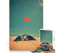 Rompecabezas de 1000 Piezas Amor por la Tortuga Marina para Adolescentes Juguete de lógica sólida, diversión Tranquila, Corte de precisión, Regalo increíble (38x52cm)
