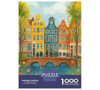 Rompecabezas De 1000 Piezas - Amsterdam Canal Houses and Bicycles Rompecabezas Juego De Ingenio Decoración De Pared Oferta como Regalos para Toda La Familia 70x50cm/1000pcs