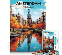 Rompecabezas de 1000 Piezas,Ámsterdam,Países Bajos Juego de lógica y Pensamiento Juego Relajante Arte (50x75cm)