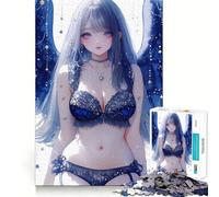 Rompecabezas de 1000 Piezas Ángel Azul con Estrellas Chica Anime Waifu Juego de Ajuste Preciso,Juguete Creativo y Divertido,Juego de Paz,Regalo Navideño y Relajado 38x52cm