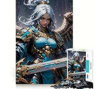 Rompecabezas de 1000 Piezas Ángel Azul Guerrero,Piezas de Corte preciso,Juego Mental,Regalo fácil de Jugar,Regalo Divertido de cumpleaños 38x52cm
