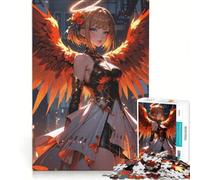 Rompecabezas de 1000 Piezas: Ángel con alas de Fuego, Juego práctico para ejercitar la Mente y Las Manos, con Piezas de Formas aleatorias Que encajan Perfectamente 38x26cm