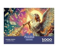 Rompecabezas de 1000 Piezas Ángel de la Riqueza (saxofón en Flor), Papel Reciclado, Divertido y desafiante Juego Familiar, decoración de Pared y Regalos, 70 x 50 cm (1000 Piezas)