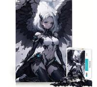 Rompecabezas de 1000 Piezas Ángel Diablo Blanco para Adultos Juego de Habilidad Mental Corte láser para un Ajuste Actividad gratificante para días lluviosos (38x26cm)