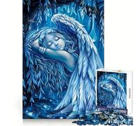 Rompecabezas de 1000 Piezas Ángel Dormilón en Resplandor Azul para Adolescentes Juguete cognitivo Disfruta Lentamente Borde Premium Elige tu Deseo de Papá Noel 38x26cm