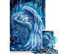 Rompecabezas de 1000 Piezas Ángel Dormilón en Resplandor Azul para Adolescentes Juguete cognitivo Disfruta Lentamente Borde Premium Elige tu Deseo de Papá Noel 38x26cm