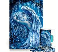 Rompecabezas de 1000 Piezas Ángel Dormilón en Resplandor Azul para Adultos Mejora la Memoria Alegría Familiar Diseño para armar Elige tu Deseo de Papá Noel 38x52cm