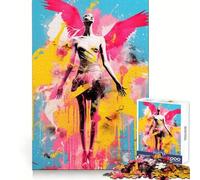 Rompecabezas de 1000 Piezas Angel Graffiti Pop Art para Adolescentes Claridad Mental Pasatiempo Acogedor Fiestas (50x75cm)