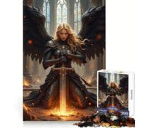 Rompecabezas de 1000 Piezas Ángel Guerrero Alado con Espada en ruinas para Adultos Ideal para Relajarse y aliviar el estrés Bordes precisos Un Regalo Encantador (38x52cm)