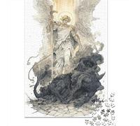 Rompecabezas De 1000 Piezas Angel Vs Demon Battle Rompecabezas para Adultos Juguete Decoración De Pared Regalo De Cumpleaños Cumpleaños Y Navidad 38x26cm/1000pcs