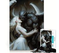 Rompecabezas de 1000 Piezas Ángel y Demonio se Abrazan para Adultos Juego de Memoria y concentración Ajuste, Compacto y Divertido para Jugar en Familia (38x52cm)
