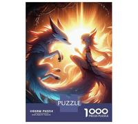 Rompecabezas De 1000 Piezas Anime Girl and Fox Spirit Rompecabezas para Adultos Juego De Ingenio Difícil Difícil Único Cumpleaños Y Regalos 70x50cm/1000pcs