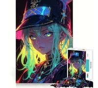 Rompecabezas de 1000 Piezas Anime Girl Electric Gaze para Entrenar la Mente Divertido,con Encaje Huecos Actividad para Compartir con Seres Queridos (38x52cm)