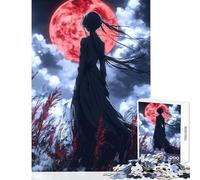 Rompecabezas de 1000 Piezas Anime Girl Under Blood Moon Juguetes de decoración para el hogar Grandes Regalos y Juguetes Juego práctico de descompresión Intelectual tamaño 38x52cm