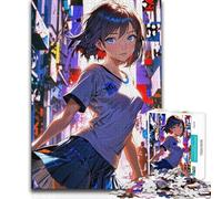 Rompecabezas de 1000 Piezas Anime Girl Urban Twilight, decoración para el hogar, Regalo de Amigo Secreto para Mayores de 14 años, Juego de Rompecabezas ofrecido, 38x26cm