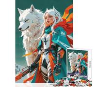 Rompecabezas de 1000 Piezas Anime Girl Wolf Guardian Juguete Educativo Gran Regalo para Juegos Familiares Mejora el Amor Entre Parejas tamaño 38x52cm